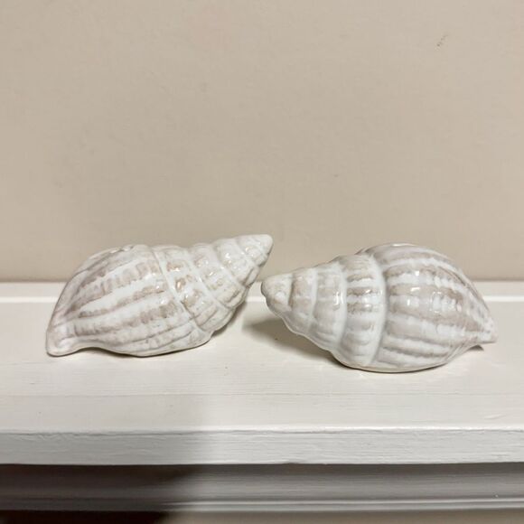 Pier 1 Seashell Salt & Pepper Shakers Nautical Coastal Kitchen Decor Beach House - Picture 2 of 3